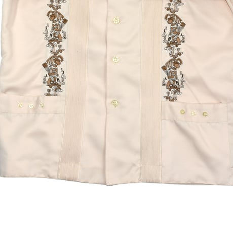USED 70'S POLY EMBROIDERY SHIRT
