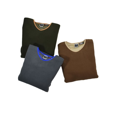 NOROLL "FLEECE V NECK SWEATER"
