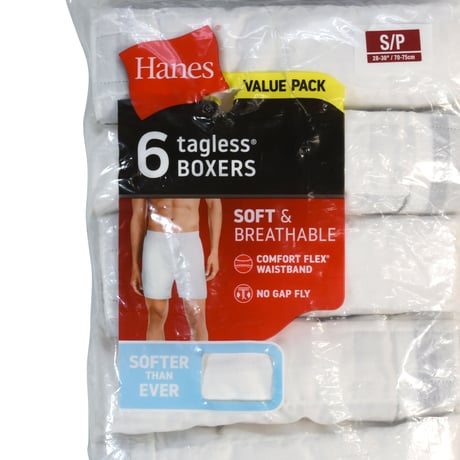 "HANES / 6 TAGLESS BOXERS"