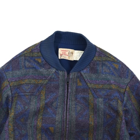 VINTAGE 80'S "SADDLE KING WESTERN" AZTEC BLANKET JACKET