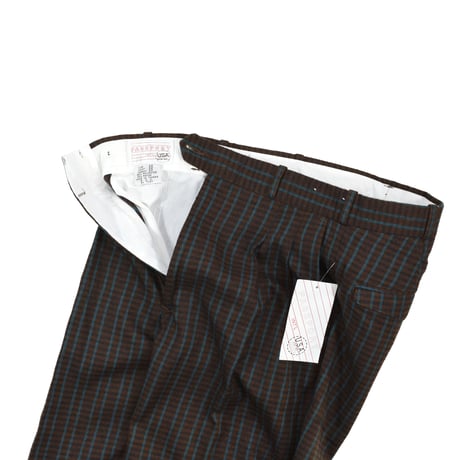 NOS "PASSPORT" PLAID 2-TUCK SLACKS