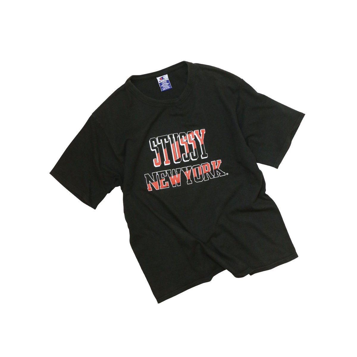 【hiwaso】 STUSSY オールドステューシー 90s NY 限定 90s OLD STUSSY NY限定Tシャツ Championボディ（ステューシー