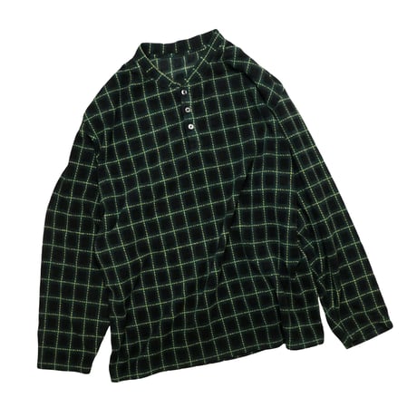 USED PLAID BOTTUN UP FLEECE