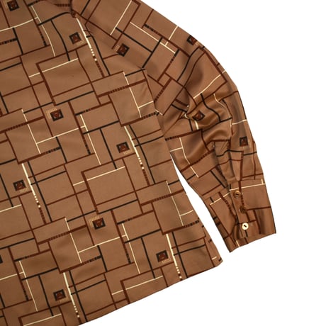 USED 70'S "TRIUMPH" PATTERN L/S SHIRT