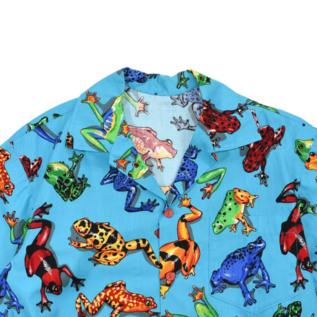 USED "UNKNOWN / FROG" OPEN COLLAR PATTERN SHIRT