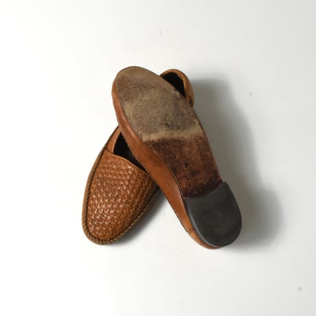USED "GIORGIO BRUTINI" WOVEN LEATHER LOAFER