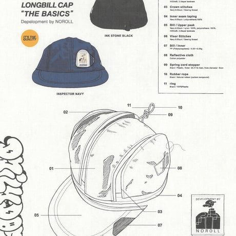 DDQS NYLON LONGBILL CAP "THE BASICS" DEVELOPMENT by NOROLL