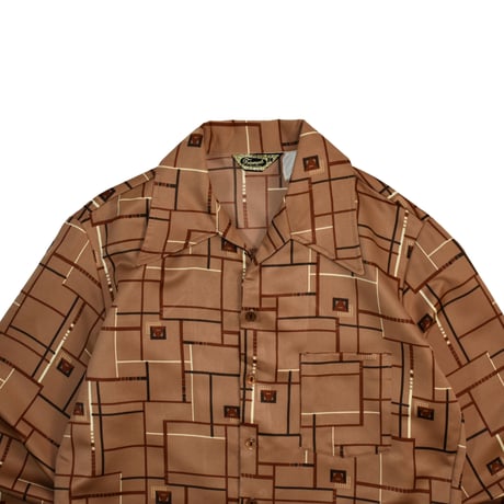 USED 70'S "TRIUMPH" PATTERN L/S SHIRT