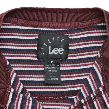 USED "90'S LEE" HENLEY NECK STRIPED SHIRT