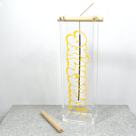 DDQS "BUBBLE LETTER" ACRYLIC INCENSE BURNER "DDQS YELLOW"