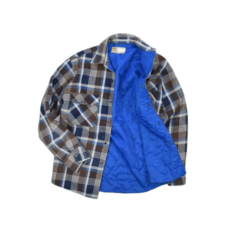 USED 70'S "SEARS FIELDMASTER" QUILT LINING PLAID SHIRT