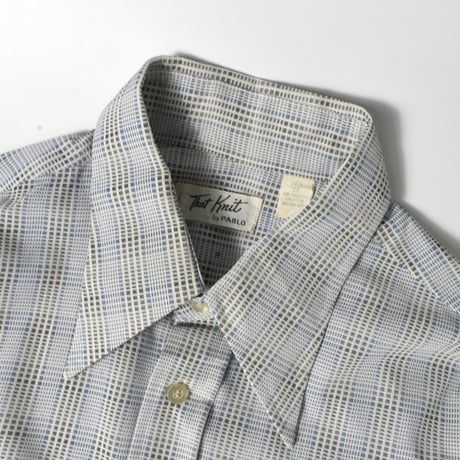 USED 70’S "THAT KNIT by PABLO" PLAID L/S SHIRT