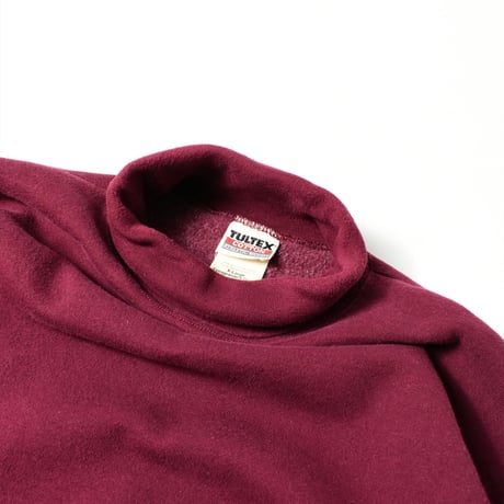 USED 90'S "TULTEX" TURTLE-NECK PLAIN SWEAT