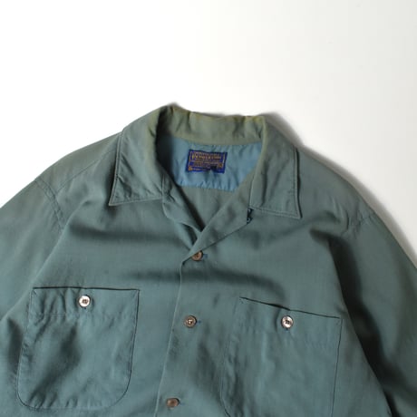 VINTAGE 60'S "PENDELTON" OPEN COLLAR WOOL SHIRT
