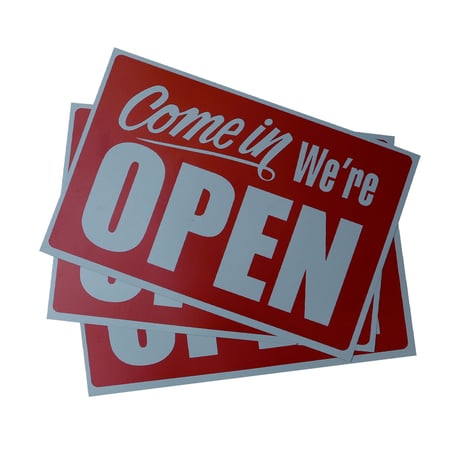 OPEN / CLOSED / NO SMOKING WALL SIGN