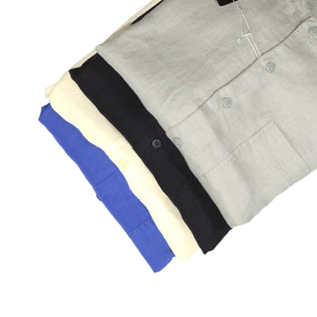 NOS "GOOUCH" NO-COLLAR LINEN SHIRT