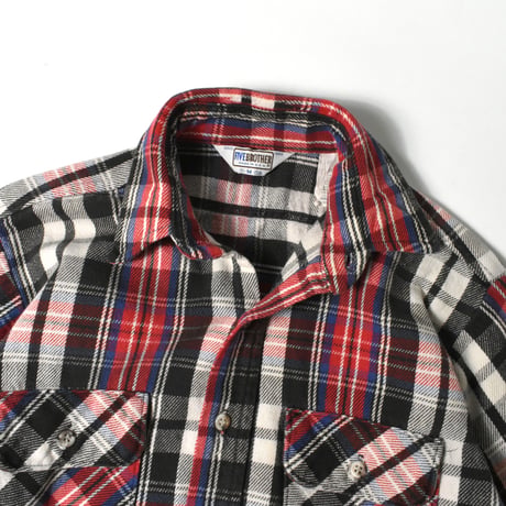 USED 70-80’S "FIVE BROTHERS" HEAVY NEL CHECK SHIRT