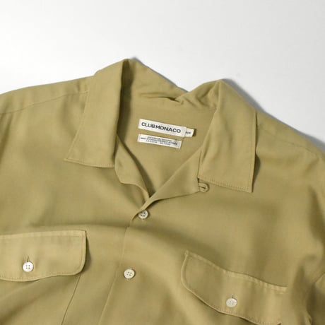 USED "CLUB MONACO" RAYON OPEN COLLAR SHIRT