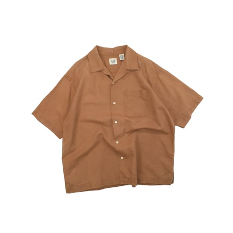 USED "GAP" COTTON LINEN OPEN COLLAR SHIRT