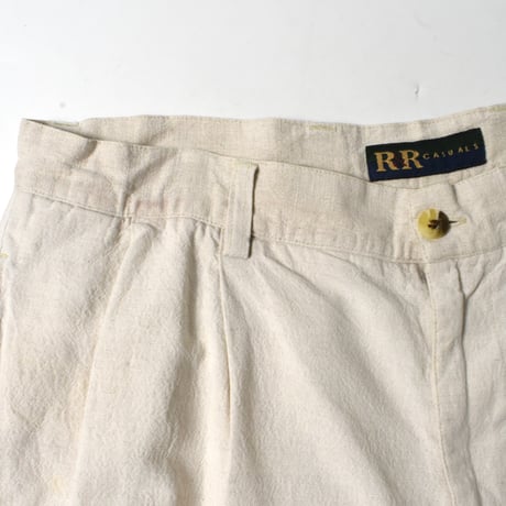 USED "R&R CASUALS" LINEN COTTON 2-TUCK SHORTS