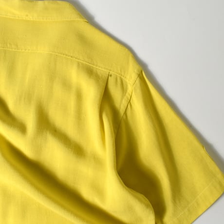 USED 70'S "JERRY STARR" OPEN COLLER LINEN SHIRT