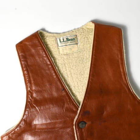 USED 80’S "L.L.BEAN" BOA LINER LEATHER VEST