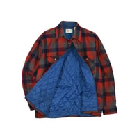 USED 80'S "OAKTON" QUILT LINING PLAID SHIRT