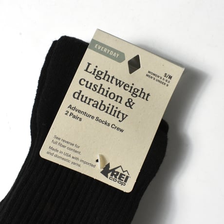 "REI CO•OP / ADVENTURE SOCKS CREW" 2PAIRS