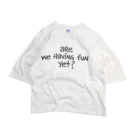 USED 90'S "ARE WE HAVING FUN YET" FOOTBALL T-shirt