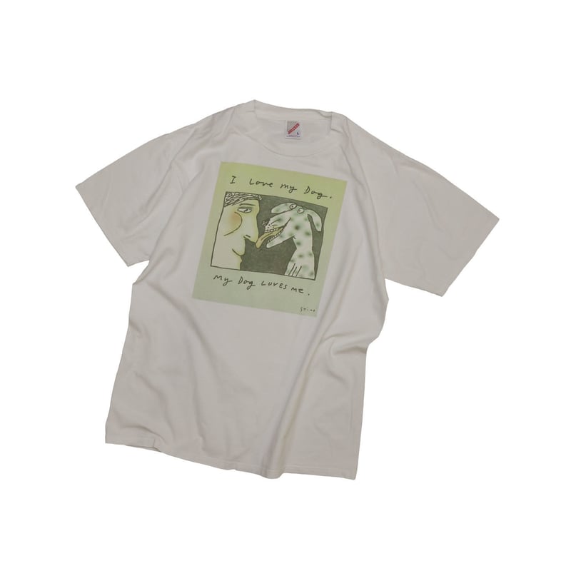 90s USA製 Richard Stine 犬 アート Tシャツ XL 白 90s USA製 Richard Stine 犬 アート Tシャツ XL 白