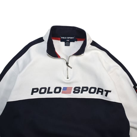 USED 90'S "POLO SPORTS" HALF ZIP SWEAT
