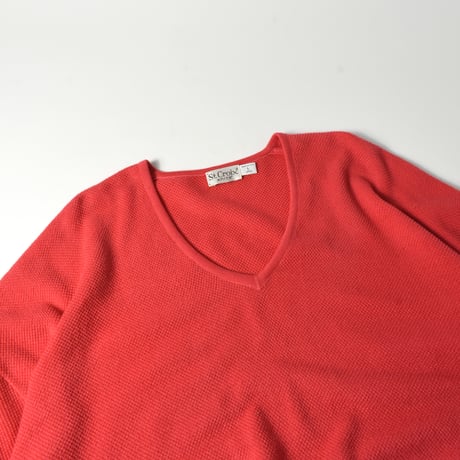 USED 90’S ”ST.CROIX KNIT" V-NECK COTTON KNIT