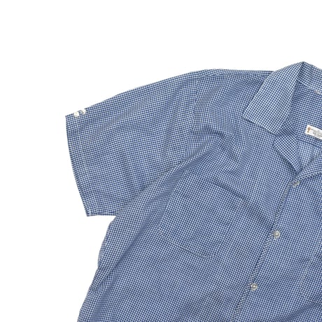 USED 60-70'S "MR. CALIFORNIA" GINGHAM CHECK OPEN COLLAR SHIRT