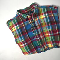 USED 90'S "POLO RALPH LAUREN" PLAID HEAVY NEL SHIRT