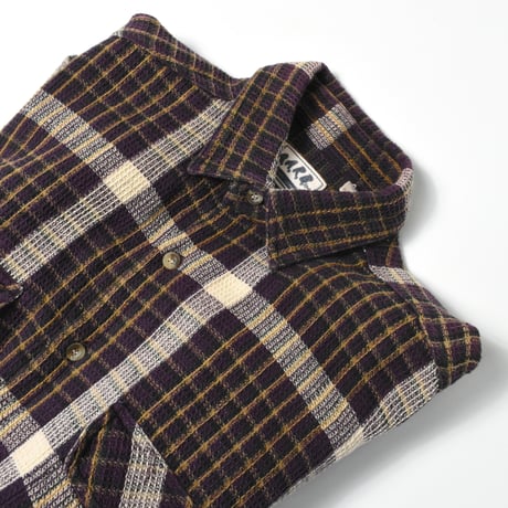 USED "G.A.R.B." PLAID WAFFLE L/S SHIRT