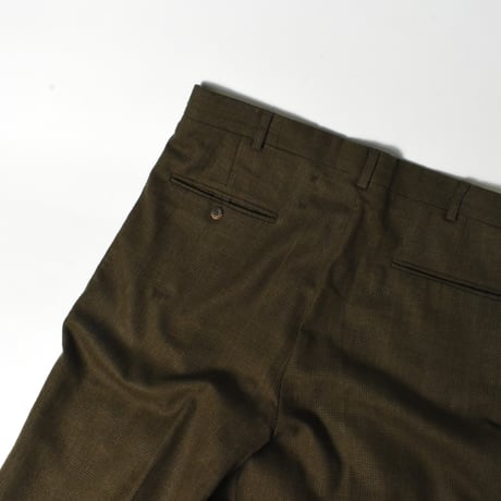 USED UNKNOWN 2-TUCK PLAID WOOL SLACKS