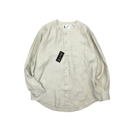 NOS "GOOUCH" NO-COLLAR LINEN SHIRT