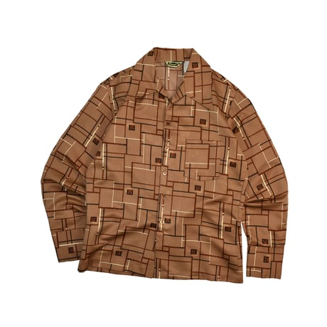 USED 70'S "TRIUMPH" PATTERN L/S SHIRT