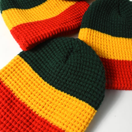 NOS RASTA WAFFLE KNIT SINGLE BEANIE