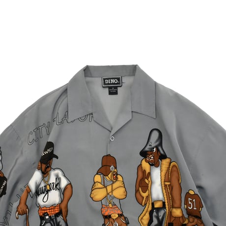 USED "DINO" OPEN COLLAR PATTERN SHIRT