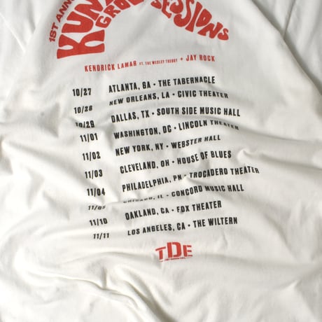 USED "TDE / KENDRICK LAMER" OFFICIAL TOUR T-shirt