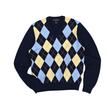 USED "BROOKS BROTHERS" V-NECK COTTON KNIT
