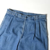 USED 90'S "BILL BLASS" 2-TUCK DENIM TROUSERS