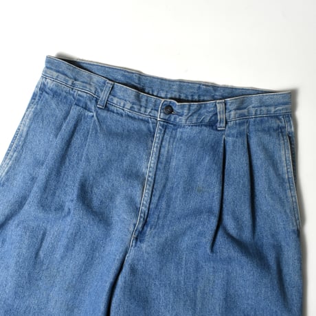 USED 90'S "BILL BLASS" 2-TUCK DENIM TROUSERS