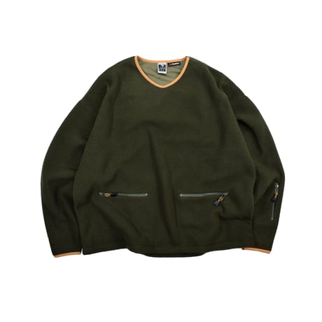 NOROLL "FLEECE V NECK SWEATER"