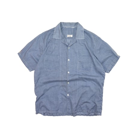 USED 60-70'S "MR. CALIFORNIA" GINGHAM CHECK OPEN COLLAR SHIRT