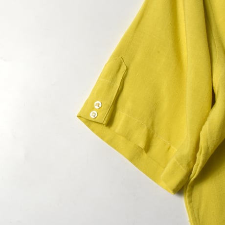 USED 70'S "JERRY STARR" OPEN COLLER LINEN SHIRT