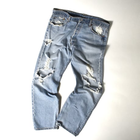USED 99'S "LEVI'S / 501" DAMAGED DENIM PANTS