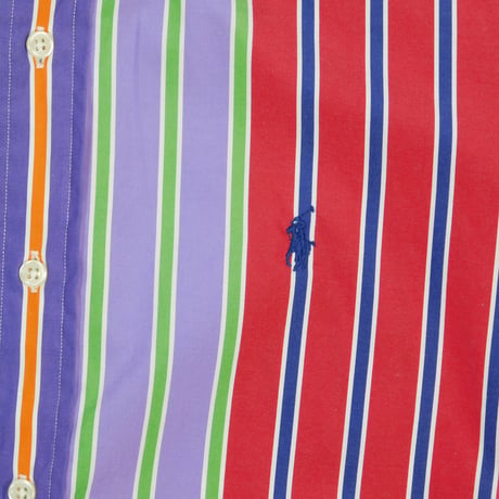 USED "RALPH LAUREN" CRAZY STRIPE BD SHIRT
