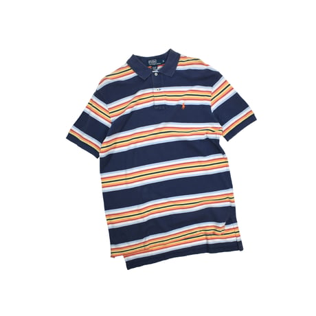 USED "POLO RALPH LAUREN" BORDER POLO SHIRT